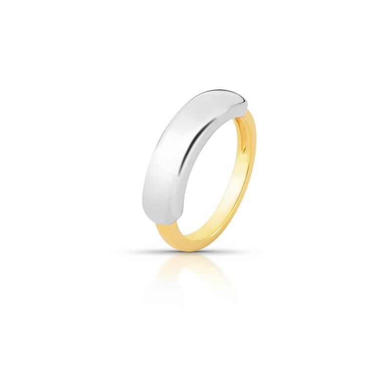 Domed and Curved Two-Tone Ring