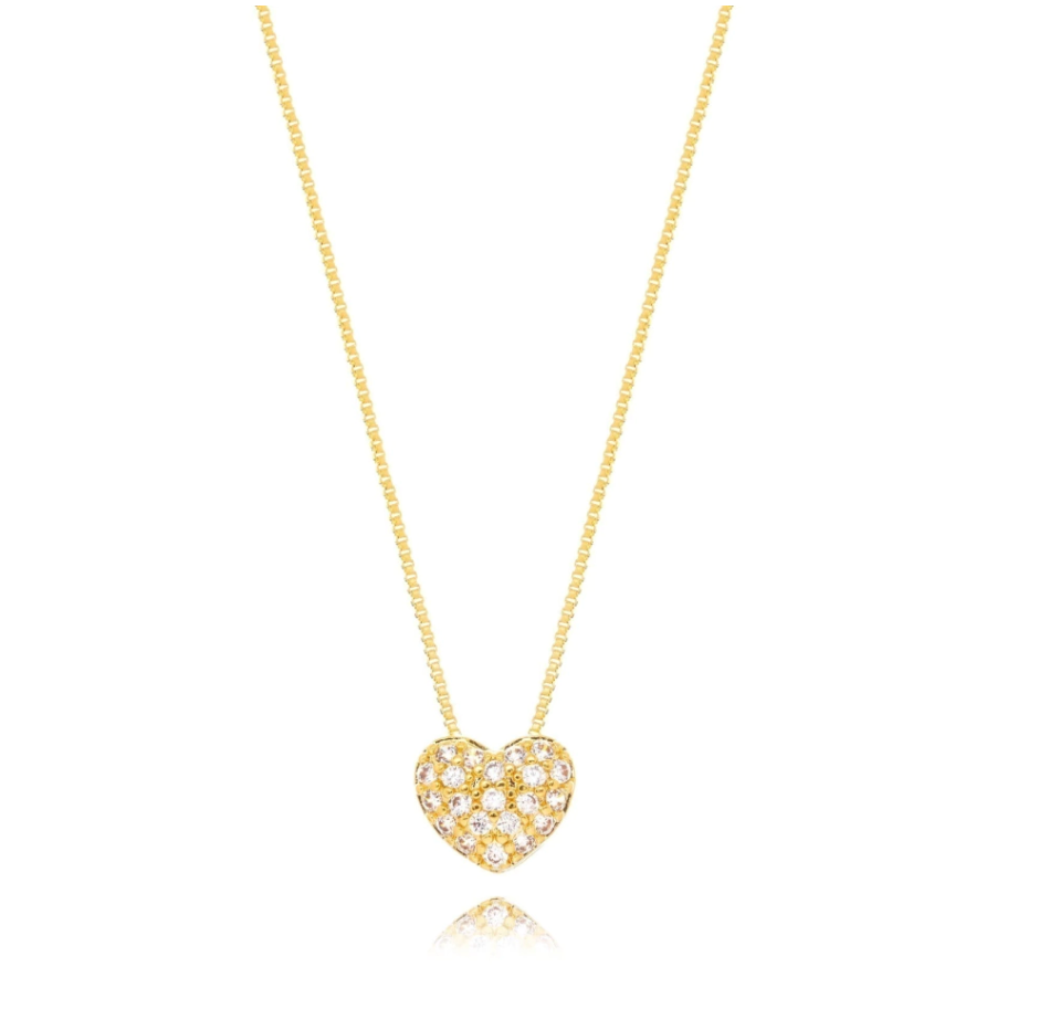 Delicate Studded Heart Necklace