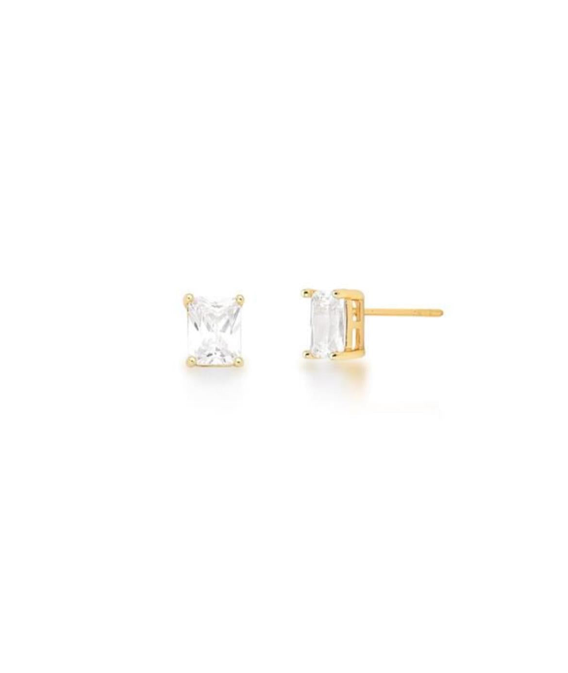 Rectangular Crystal Stud Earring