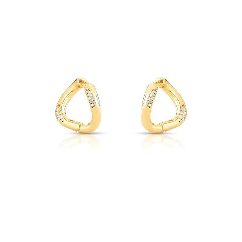 Curved Earring Studded with Cubic-Zirconia