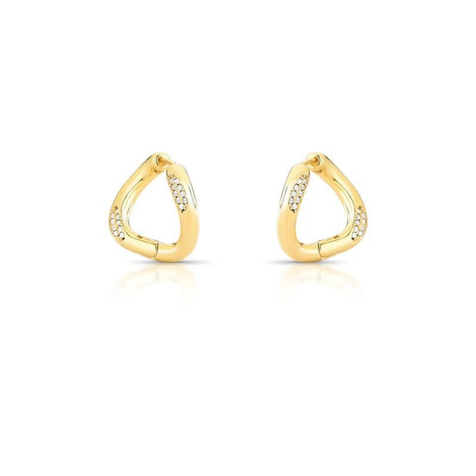 Curved Earring Studded with Cubic-Zirconia