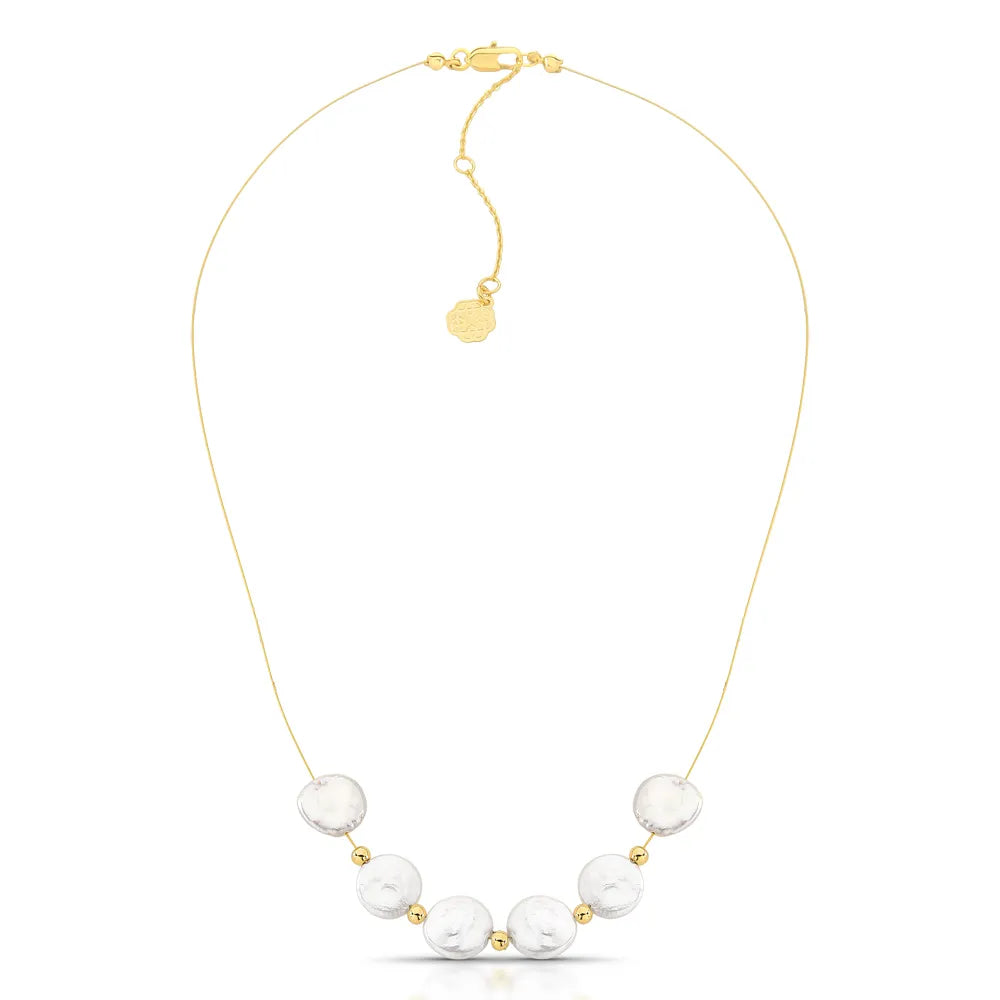 Natural Little Pearl Necklace - Golden White Pearl