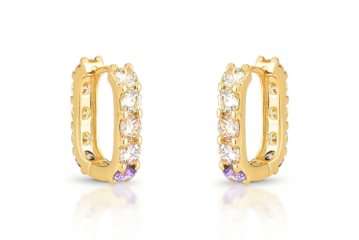 Charm Hoop Earrings Gold - P