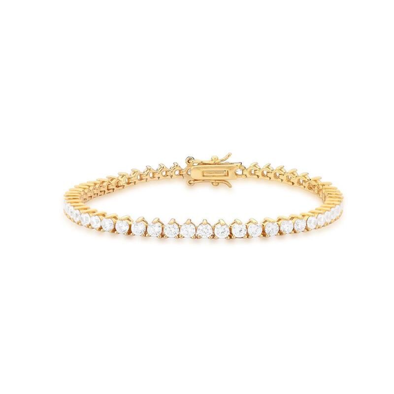 Riviera Bracelet with Round Zirconia Gold Plated