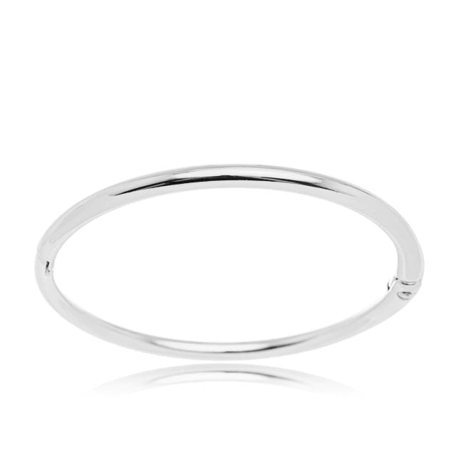 Smooth Bangle Bracelet Silver