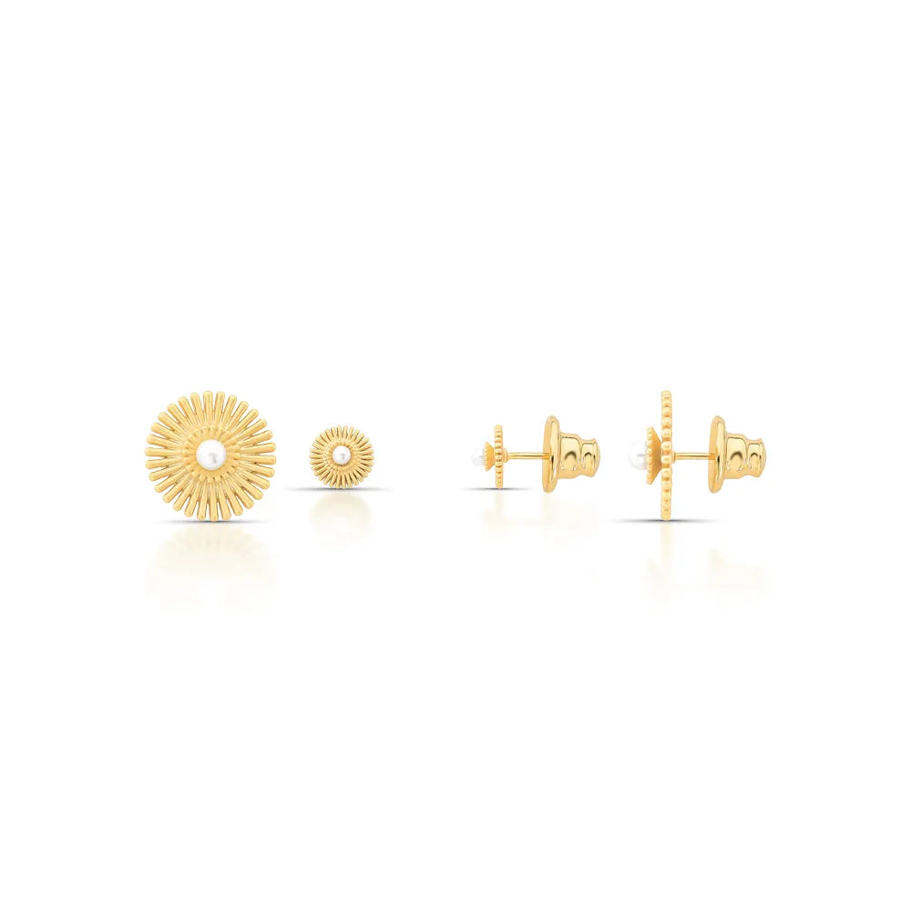 Sunshine Earring Kit - Golden White Pearl