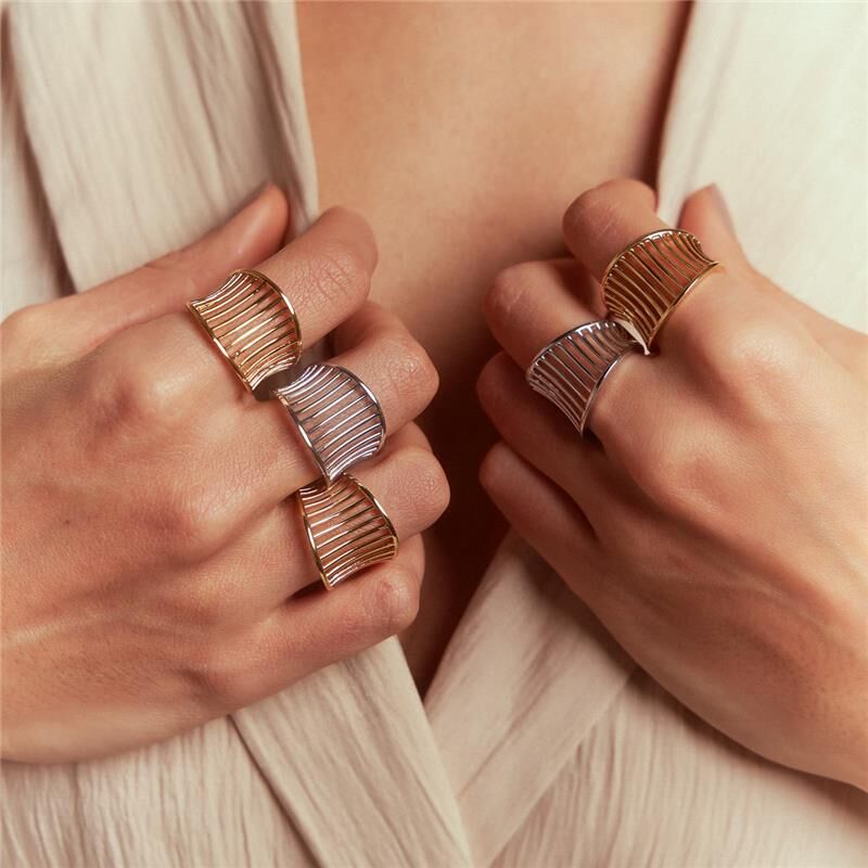 Ella Ring - Leaked and Textured Curved Ring
