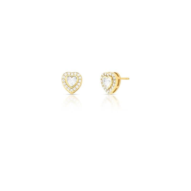 Heart Earring with Crystal and Cubic-Zirconia