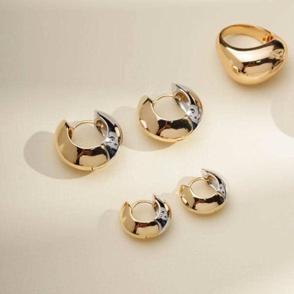 Duo P Hoop Earring - Smooth Bath Mix