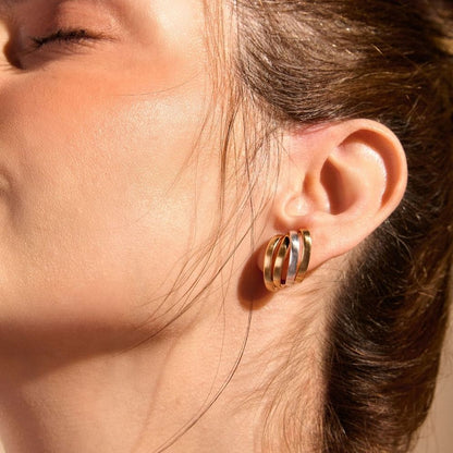 Infinity Hoop Earring - Matte Silver Bath Mix