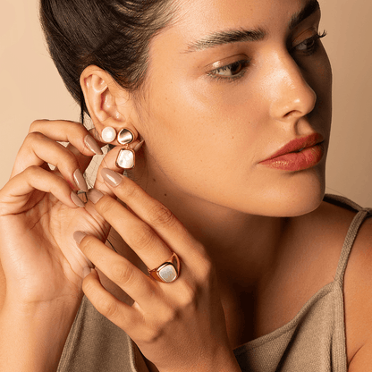 Classic Mother of Pearl Earring - Golden Mother of Pearl