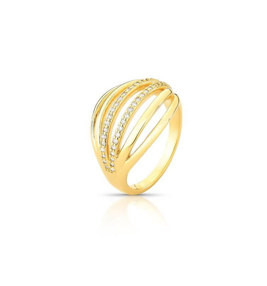 Curved Ring 18k Gold plated