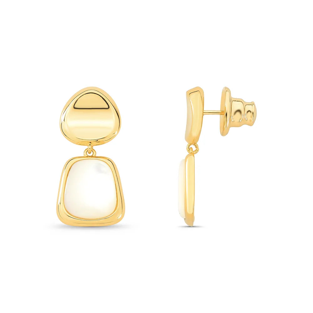 Classic Mother of Pearl Earring - Golden Mother of Pearl