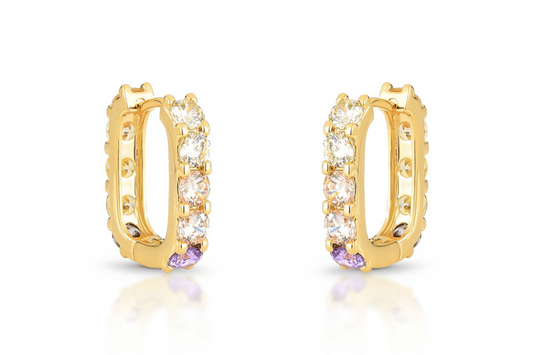 Charm Hoop Earrings Gold - P
